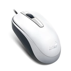 Myš Genius DX-120 (31010105107) biela počítačová myš • optický senzor • rozlíšenie 1 000 DPI • 3 tlačidlá • symetrický tvar • ergonomický dizajn • káb