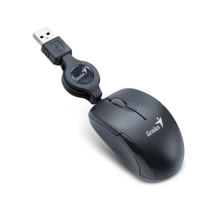 Myš Genius Micro Traveler V2 (31010125105) čierna počítačová myš • optický senzor • rozlíšenie 1 200 DPI • vhodná pre pravákov aj ľavákov • samonavíja