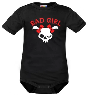 Body krátký rukáv Dejna Bad Girl - černé, vel. 62 (2-3m)