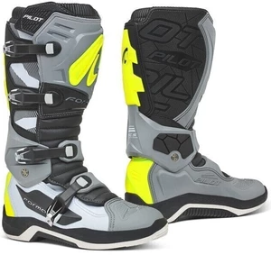 Forma Boots Pilot Grey/White/Yellow Fluo 43 Stivali da moto