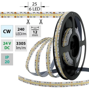 LED pásek McLED 24V studená bílá š=12mm IP20 38,4W/m 240LED/m SMD2835 ML-126.708.60.0