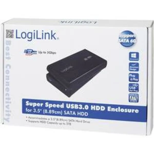 8,9 cm (3,5 palce) kryt pevného disku 3.5 palec LogiLink UA0107, USB 3.2 Gen 1 (USB 3.0), černá