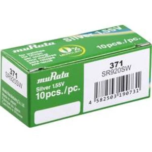 Knoflíkový článek 371 oxid stříbra Murata SR920SW-PBWW 40 mAh 1.55 V 10 ks