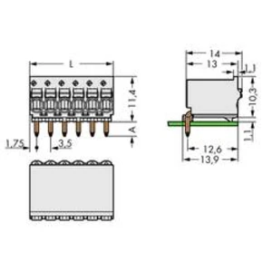 Konektor do DPS WAGO 2091-1362, 42.00 mm, pólů 12, rozteč 3.50 mm, 50 ks