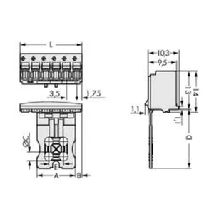 Konektor do DPS WAGO 2091-1106/000-5000, 33.00 mm, pólů 6, rozteč 3.50 mm, 50 ks