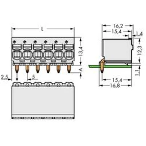 Konektor do DPS WAGO 2092-1376, 30.00 mm, pólů 6, rozteč 5 mm, 100 ks