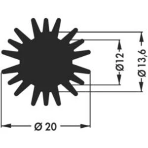 LED chladič Fischer Elektronik SK 585 20 SA 10021669, 5.8 K/W, (Ø x v) 20 mm x 20 mm