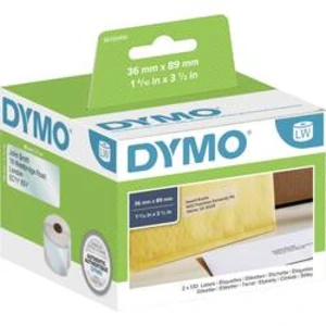 Páska do štítkovače Dymo LW, Typ 99013, S0722410, bílá/černá, 89 x 36 mm, 260 ks