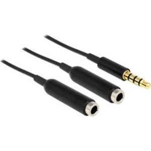 Jack audio Y kabel Delock 65575, 25.00 cm, černá