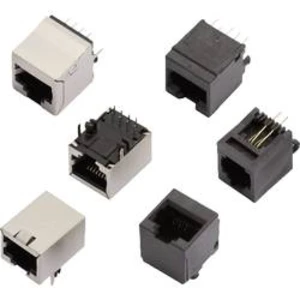 Modulární zásuvka, vestavná horizontální RJ45 MH Connectors MHRJJ88NFRA, počet pólů: 8P8C, černá, 1 ks