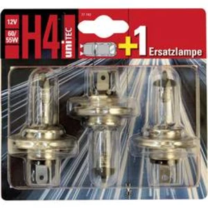 Halogenová autožárovka Unitec H4 Halogen 12V 60/55W 2+1 Aktion 77743, H4, 60/55 W, 3 ks