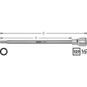 Vložka zástrčného klíče se sací trubkou Hazet 6 mm, inbus, 1/2", Speciální ocel 2584-1