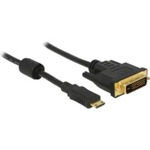 HDMI / DVI kabel Delock [1x mini HDMI zástrčka C - 1x DVI zástrčka 24+1pólová] černá 2.00 m