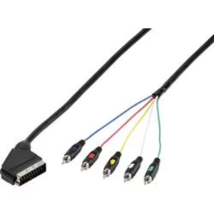 Komponentní cinch / SCART TV, přijímač kabel SpeaKa Professional SP-7870656, 2.50 m, černá