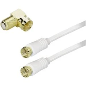 Antény, SAT kabel BKL Electronic 0403515, 85 dB, pozlacené kontakty, dvoužilový stíněný, 2.50 m, bílá