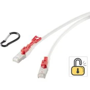 Uzamykatelný síťový kabel RJ45 Renkforce RF-4393518, CAT 6A, S/FTP, 3.00 m, bílá