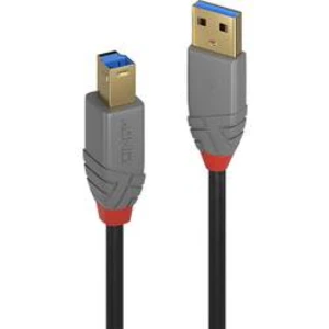 USB 3.0 kabel LINDY LINDY 5m USB 3.0 Typ A/B Kabel Anthra 36744, 5.00 m, černá