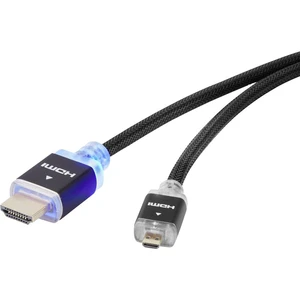 SpeaKa Professional HDMI prepojovací kábel #####HDMI-A Stecker, #####HDMI-Micro-D Stecker 1.00 m čierna SP-7870604 audio