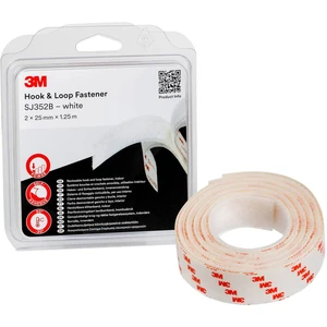 3M SJ352B pásik so suchým zipsom lepiaci  (d x š) 1.25 m x 25 mm biela 1 ks