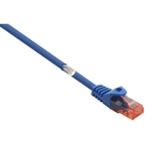 Basetech BT-2270715 RJ45 sieťové káble, prepojovacie káble CAT 6 U/UTP 15.00 cm modrá s ochranou, bez halogénov 1 ks