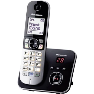 Panasonic KX-TG6821 DECT, GAP bezdrôtový analógový telefón  záznamník, handsfree čierna, strieborná