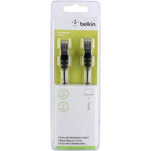 Belkin A3L793BT01MBKHS RJ45 sieťové káble, prepojovacie káble CAT 5e S/FTP 1.00 m čierna s ochranou 1 ks