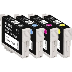 Basetech Ink náhradný Epson T1291, T1292, T1293, T1294 kompatibilná kombinované balenie čierna, zelenomodrá, purpurová,