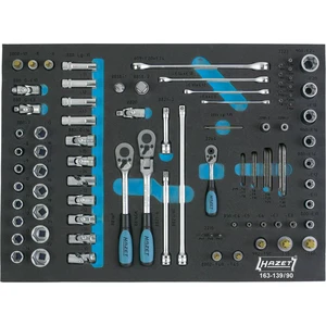 Hazet  súprava nástrčných kľúčov metrický 1/4" (6,3 mm), 3/8" (10 mm), 1/2" (12.5 mm) 90-dielna 163-139/90