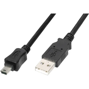 Digitus #####USB-Kabel USB 2.0 #####USB-A Stecker, #####USB-Mini-B Stecker 1.80 m čierna s funkciou OTG