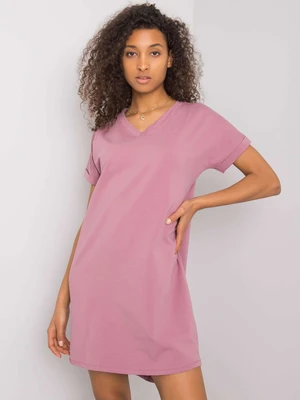 RUE PARIS Dusty pink ladies cotton dress