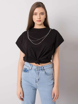 Black T-shirt with necklace Arianna RUE PARIS