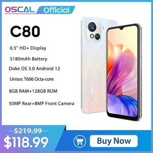 OSCAL C80, T606 Octa Core, 6.5-inch, 8GB RAM 128GB ROM, Android 12, 50MP Camera, 5180mAh With 18W Fast Charging