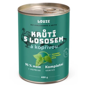 LOUIE Krůtí s lososem a kopřivou konzerva pro psy 400 g