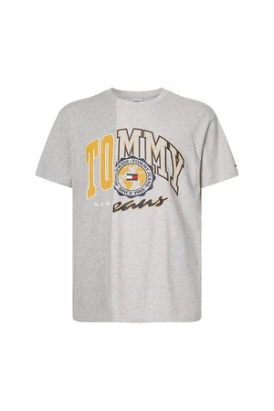 Tommy Jeans T-Shirt - TJM HALF N HALF COLLEGE TEE grey