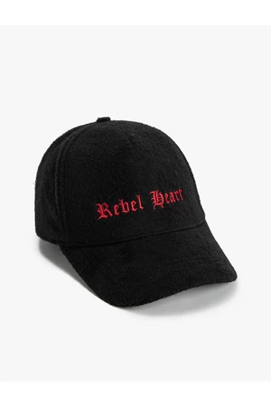 Koton Cap Hat Motto Embroidered Wool Blended