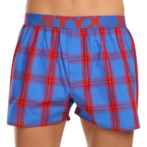 Red and blue men's plaid boxer shorts Styx