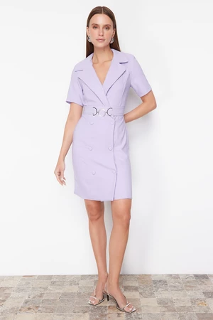 Trendyol Lilac Belted A-line Mini Woven Jacket Dress