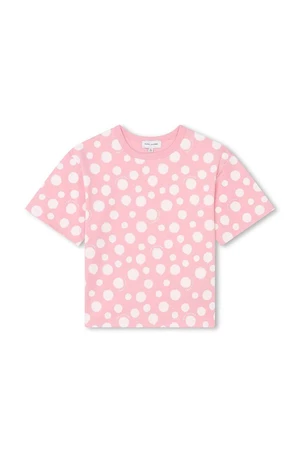 Dětské bavlněné tričko Marc Jacobs růžová barva