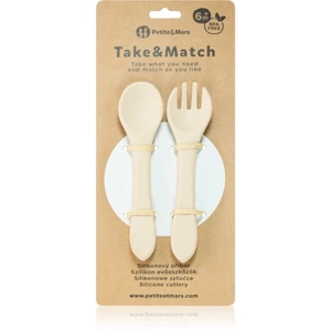 Petite&Mars Take&Match Silicone Cutlery príbor Desert Sand 6 m+ 2 ks