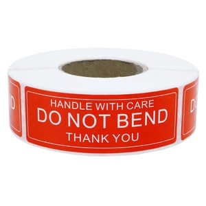 250pcs/roll Red Warning Sticker Fragile Handle With Care DO NOT BEND 2.5x7.5cm Transport Packaging Remind Labels