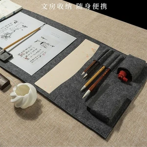 Portable folding felt pen curtain multifunctional breathable calligraphy and traditional Chinese painting storage