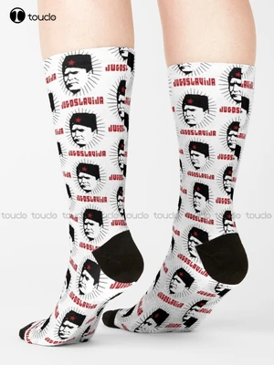 Jugoslavija - Tito' - Dictator Design - Serbia Socks White Men'S Socks Cute Pattern Funny Autumn Best Cartoon 360° Digital Print