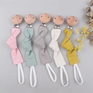 Safety Wooden Baby Infant Toddler Dummy Pacifier Clip Handmade Eco-friendly Soother Nipple Chain Holder Strap Baby Toy