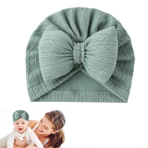 Babies Turban Bun Knot Bow Top Knot Nursery Turban Cotton Headwraps Soft And Stretchy Babies Beanie Hats Newborn Beanie Kids