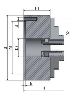 OPTIMUM 3-čelisťové sklíčidlo s centrickým upínáním O 125 mm