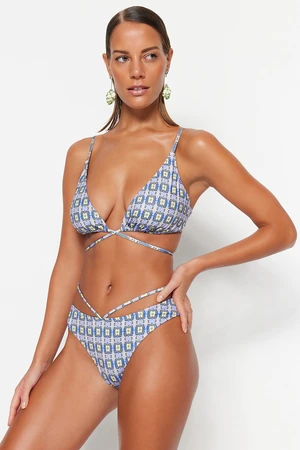 Trendyol csempe mintás magas szárú bikini alsó