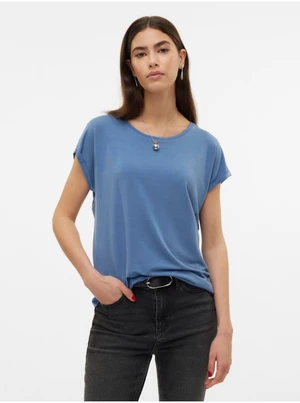 Blue women's basic T-shirt Vero Moda Ava