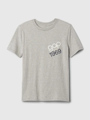 Grey boys' brindle T-shirt with GAP logo