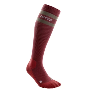 Women's compression knee-high socks CEP 80s Hiking Berry/Sand