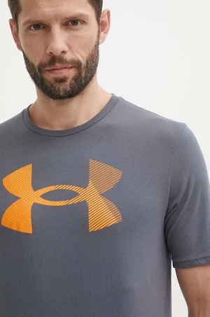 Tričko Under Armour pánske, šedá farba, s potlačou, 1379451